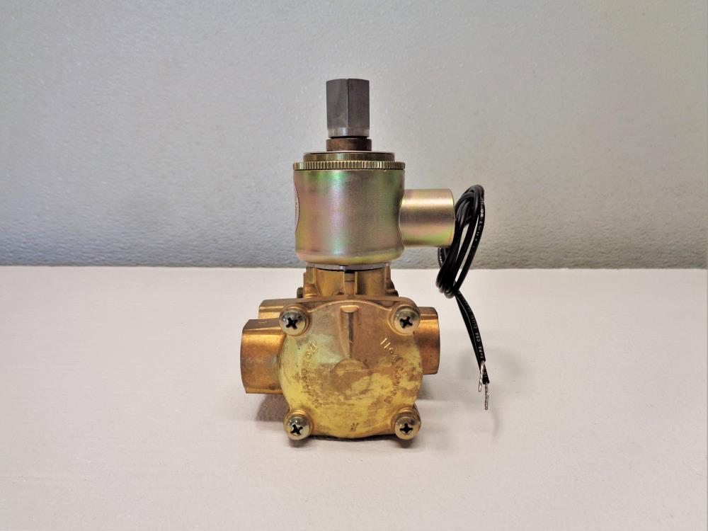 Honeywell Skinner 1/2" NPT 3-Way Solenoid Valve, Brass XL6LB4150